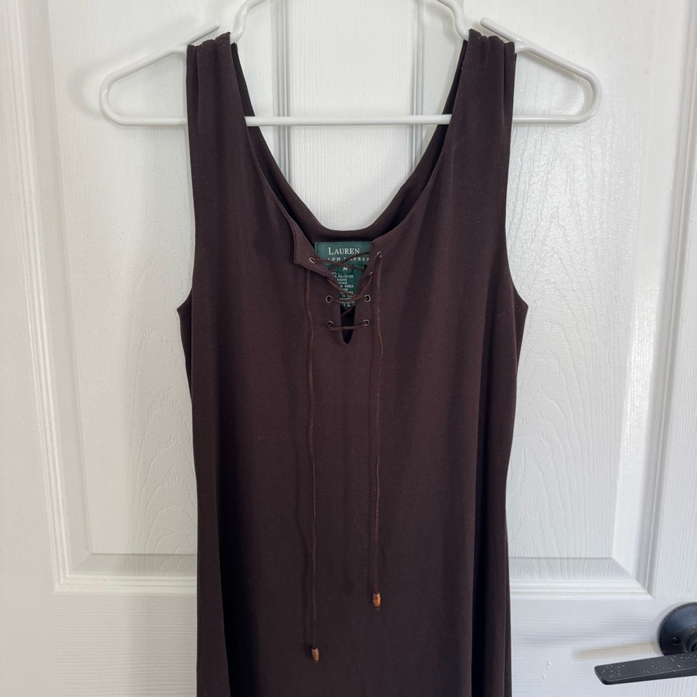 NWT Ralph Lauren brown midi dress Size M